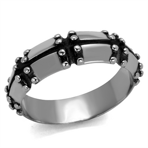 TK2342 - Stainless Steel Ring High polished (no plating) Men Epoxy Jet