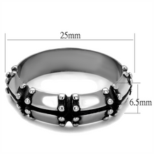 TK2342 - Stainless Steel Ring High polished (no plating) Men Epoxy Jet