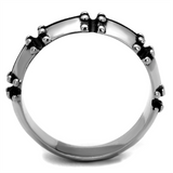 TK2342 - Stainless Steel Ring High polished (no plating) Men Epoxy Jet