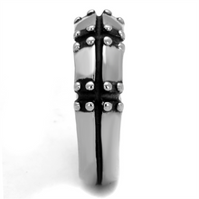 TK2342 - Stainless Steel Ring High polished (no plating) Men Epoxy Jet