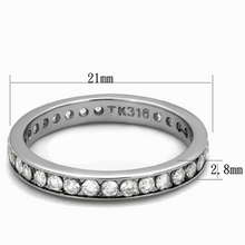 TK2343 - Stainless Steel Ring High polished (no plating) Women AAA Grade CZ Clear