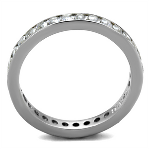 TK2343 - Stainless Steel Ring High polished (no plating) Women AAA Grade CZ Clear