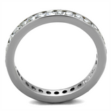 TK2343 - Stainless Steel Ring High polished (no plating) Women AAA Grade CZ Clear