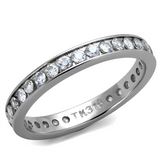 TK2343 - Stainless Steel Ring High polished (no plating) Women AAA Grade CZ Clear