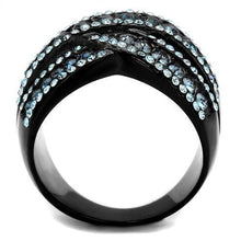 TK2352 - Stainless Steel Ring IP Black(Ion Plating) Women Top Grade Crystal Montana