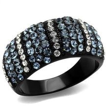TK2355 - Stainless Steel Ring IP Black(Ion Plating) Women Top Grade Crystal Montana