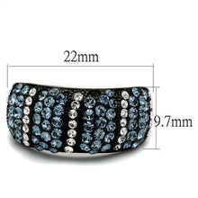 TK2355 - Stainless Steel Ring IP Black(Ion Plating) Women Top Grade Crystal Montana