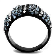 TK2355 - Stainless Steel Ring IP Black(Ion Plating) Women Top Grade Crystal Montana