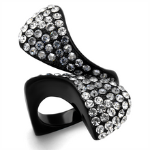 TK2360 - Stainless Steel Ring IP Black(Ion Plating) Women Top Grade Crystal Montana