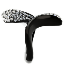 TK2360 - Stainless Steel Ring IP Black(Ion Plating) Women Top Grade Crystal Montana