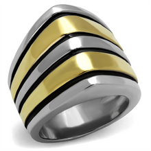 TK2367 - Stainless Steel Ring Two-Tone IP Gold (Ion Plating) Women Epoxy Jet