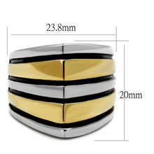 TK2367 - Stainless Steel Ring Two-Tone IP Gold (Ion Plating) Women Epoxy Jet