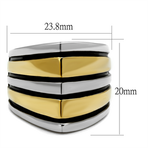 TK2367 - Stainless Steel Ring Two-Tone IP Gold (Ion Plating) Women Epoxy Jet