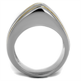 TK2367 - Stainless Steel Ring Two-Tone IP Gold (Ion Plating) Women Epoxy Jet