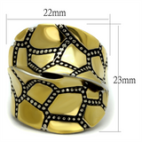 TK2368 - Stainless Steel Ring Two-Tone IP Gold (Ion Plating) Women Epoxy Jet