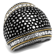 TK2369 - Stainless Steel Ring Two-Tone IP Gold (Ion Plating) Women Top Grade Crystal Clear