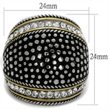 TK2369 - Stainless Steel Ring Two-Tone IP Gold (Ion Plating) Women Top Grade Crystal Clear