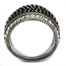 TK2369 - Stainless Steel Ring Two-Tone IP Gold (Ion Plating) Women Top Grade Crystal Clear