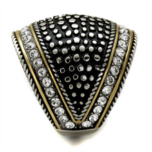 TK2369 - Stainless Steel Ring Two-Tone IP Gold (Ion Plating) Women Top Grade Crystal Clear