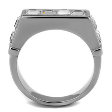 TK2376 - Stainless Steel Ring High polished (no plating) Men Top Grade Crystal Clear