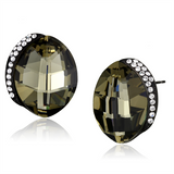 TK2377 - Stainless Steel Earrings IP Black(Ion Plating) Women Top Grade Crystal Black Diamond