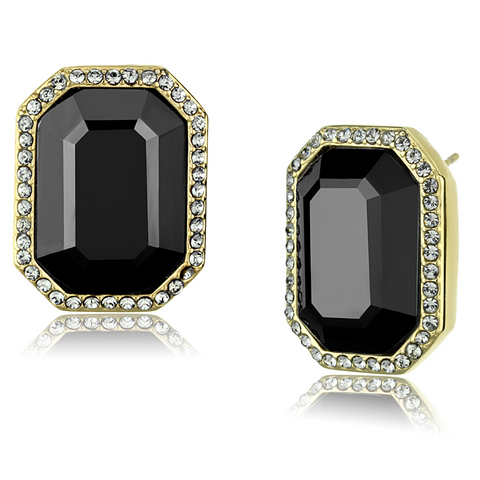 TK2378 - Stainless Steel Earrings IP Gold(Ion Plating) Women Top Grade Crystal Hematite