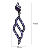 TK2379 - Stainless Steel Earrings IP Black(Ion Plating) Women Top Grade Crystal Tanzanite