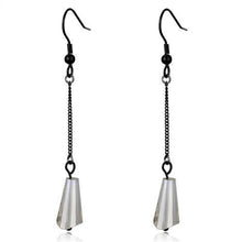 TK2381 - Stainless Steel Earrings IP Black(Ion Plating) Women Synthetic Clear