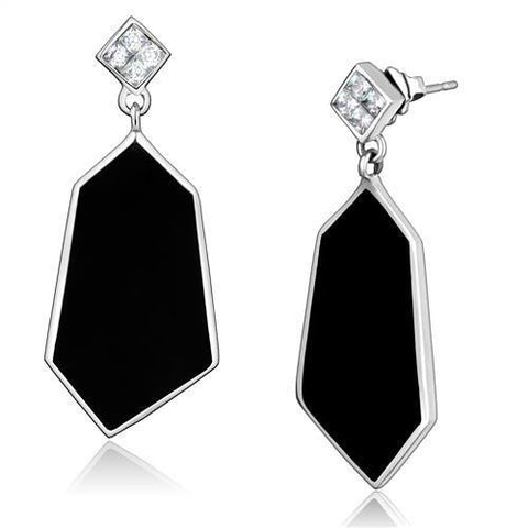 TK2382 - Stainless Steel Earrings High polished (no plating) Women AAA Grade CZ Clear