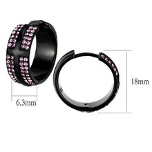 TK2386 - Stainless Steel Earrings IP Black(Ion Plating) Women Top Grade Crystal Light Amethyst