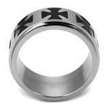 TK2391 - Stainless Steel Ring High polished (no plating) Men Epoxy Jet