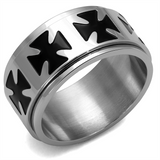 TK2391 - Stainless Steel Ring High polished (no plating) Men Epoxy Jet