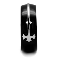 TK2392 - Stainless Steel Ring Two-Tone IP Black Men No Stone No Stone