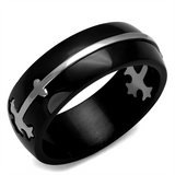 TK2392 - Stainless Steel Ring Two-Tone IP Black Men No Stone No Stone