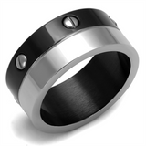 TK2397 - Stainless Steel Ring Two-Tone IP Black (Ion Plating) Men No Stone No Stone