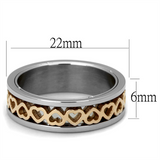 TK2398 - Stainless Steel Ring Two-Tone IP Rose Gold Women No Stone No Stone