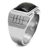 TK2399 - Stainless Steel Ring High polished (no plating) Men Blue Sand Montana