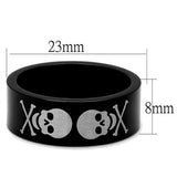 TK2400 - Stainless Steel Ring Two-Tone IP Black Men No Stone No Stone