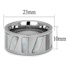 TK2401 - Stainless Steel Ring High polished (no plating) Women Precious Stone White