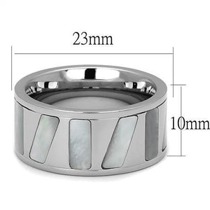 TK2401 - Stainless Steel Ring High polished (no plating) Women Precious Stone White