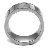 TK2401 - Stainless Steel Ring High polished (no plating) Women Precious Stone White