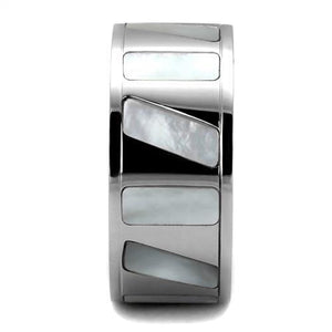 TK2401 - Stainless Steel Ring High polished (no plating) Women Precious Stone White