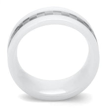 TK2403 - Stainless Steel Ring High polished (no plating) Women Ceramic White