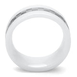 TK2403 - Stainless Steel Ring High polished (no plating) Women Ceramic White