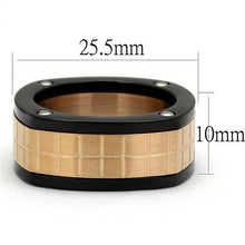 TK2406 - Stainless Steel Ring Three Tone IP?IP Rose Gold & IP Black & High Polished) Men No Stone No Stone