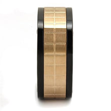 TK2406 - Stainless Steel Ring Three Tone IP?IP Rose Gold & IP Black & High Polished) Men No Stone No Stone