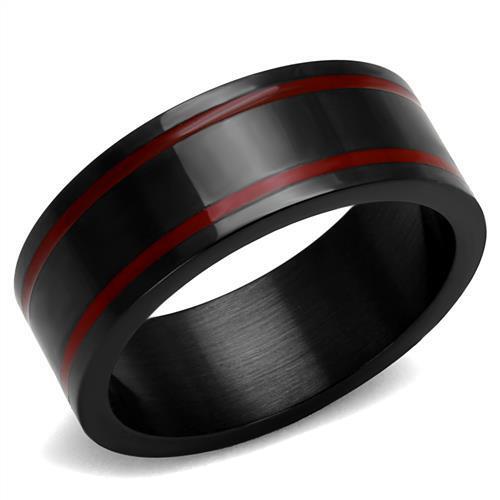 TK2407 - Stainless Steel Ring IP Black(Ion Plating) Men Epoxy Siam
