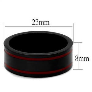 TK2407 - Stainless Steel Ring IP Black(Ion Plating) Men Epoxy Siam