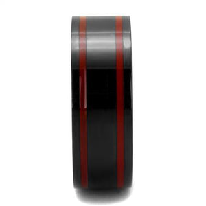 TK2407 - Stainless Steel Ring IP Black(Ion Plating) Men Epoxy Siam