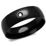 TK2409 - Stainless Steel Ring IP Black(Ion Plating) Men AAA Grade CZ Clear